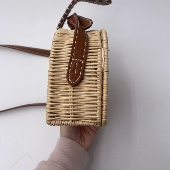 Universal Thread Target Rattan Woven Half Moon Crossbody Bag Faux Leather - Picture 7 of 10